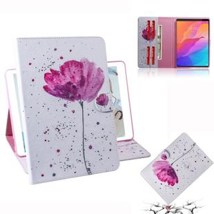 For Huawei MatePad T8 Colored Drawing Pattern Horizontal Flip PU Leather Case with Holder & Card Slots & Wallet(Purple Orchid)