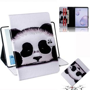 For Samsung Galaxy Tab A8.4 (2020) Colored Drawing Pattern Horizontal Flip PU Leather Case with Holder & Card Slots & Wallet(Panda)