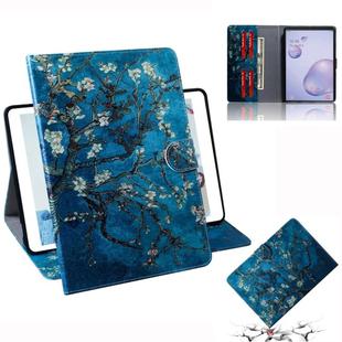 For Samsung Galaxy Tab A8.4 (2020) Colored Drawing Pattern Horizontal Flip PU Leather Case with Holder & Card Slots & Wallet(Apricot Blossom)