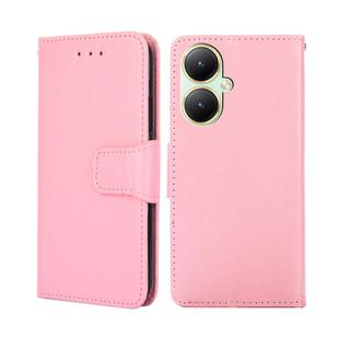 For vivo Y35+ 5G Crystal Texture Leather Phone Case(Pink)
