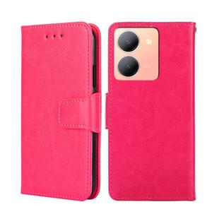 For vivo Y78 5G Crystal Texture Leather Phone Case(Rose Red)