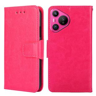 For Huawei Pura 70 5G Crystal Texture Leather Phone Case(Rose Red)