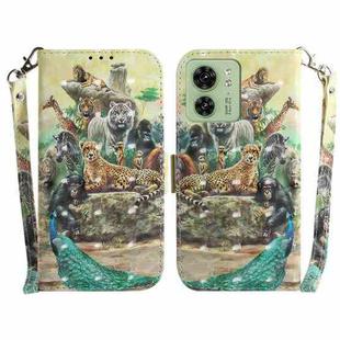 For Motorola Edge 40 3D Colored Flip Leather Phone Case(Zoo)