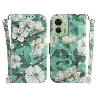 For Motorola Edge 40 3D Colored Horizontal Flip Leather Phone Case(Watercolor Flower)