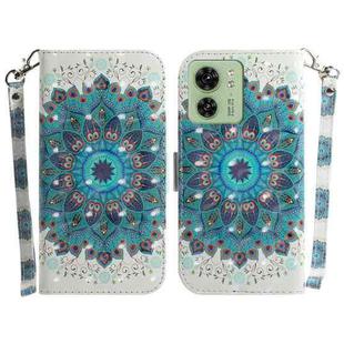 For Motorola Edge 40 3D Colored Horizontal Flip Leather Phone Case(Peacock Wreath)