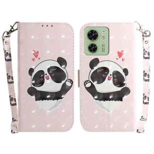 For Motorola Edge 40 3D Colored Horizontal Flip Leather Phone Case(Heart Panda)