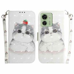 For Motorola Edge 40 3D Colored Horizontal Flip Leather Phone Case(Cute Cat)