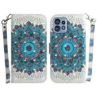 For Motorola Edge 40 Pro 3D Colored Horizontal Flip Leather Phone Case(Peacock Wreath)