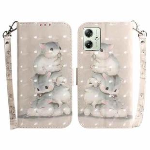 For Motorola Moto G54 3D Colored Horizontal Flip Leather Phone Case(Squirrels)