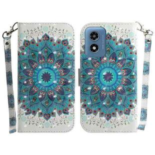 For Motorola Moto G Play 4G 2024 3D Colored Horizontal Flip Leather Phone Case(Peacock Wreath)