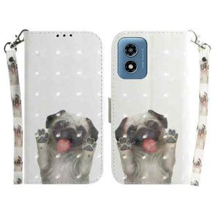 For Motorola Moto G Play 4G 2024 3D Colored Flip Leather Phone Case(Pug)