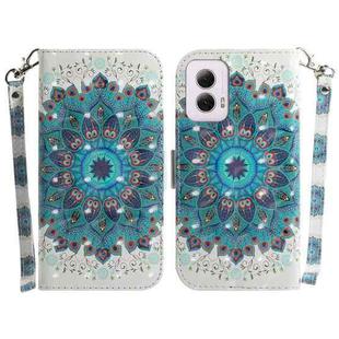 For Motorola Moto G Power 5G 2024 3D Colored Flip Leather Phone Case(Peacock Wreath)