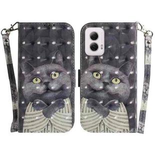 For Motorola Moto G Power 5G 2024 3D Colored Horizontal Flip Leather Phone Case(Hug Cat)