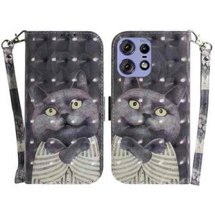 For Motorola Edge 50 Pro 3D Colored Horizontal Flip Leather Phone Case(Hug Cat)