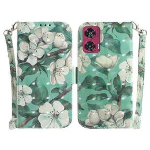 For Motorola Edge 50 Fusion 3D Colored Horizontal Flip Leather Phone Case(Watercolor Flower)