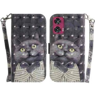 For Motorola Edge 50 Fusion 3D Colored Horizontal Flip Leather Phone Case(Hug Cat)