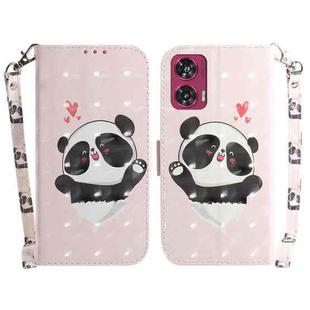 For Motorola Edge 50 Fusion 3D Colored Horizontal Flip Leather Phone Case(Heart Panda)