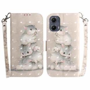 For Motorola Edge 2024 3D Colored Horizontal Flip Leather Phone Case(Squirrels)