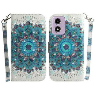 For Motorola Moto G04s / Moto E14 3D Colored Flip Leather Phone Case(Peacock Wreath)