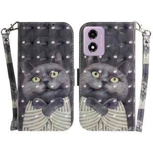 For Motorola Moto G04s / Moto E14 3D Colored Horizontal Flip Leather Phone Case(Hug Cat)