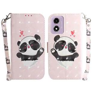 For Motorola Moto G04s / Moto E14 3D Colored Horizontal Flip Leather Phone Case(Heart Panda)