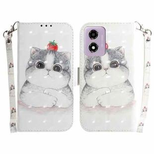 For Motorola Moto G04s / Moto E14 3D Colored Flip Leather Phone Case(Cute Cat)