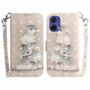 For Motorola Moto G85 3D Colored Flip Leather Phone Case(Squirrels)