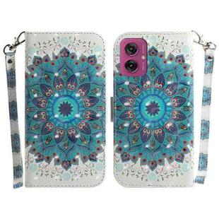 For Motorola Moto G55 3D Colored Flip Leather Phone Case(Peacock Wreath)