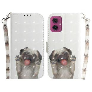 For Motorola Moto G55 3D Colored Flip Leather Phone Case(Pug)