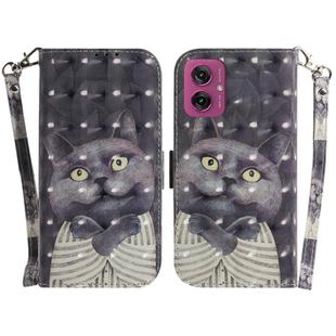 For Motorola Moto G55 3D Colored Flip Leather Phone Case(Hug Cat)