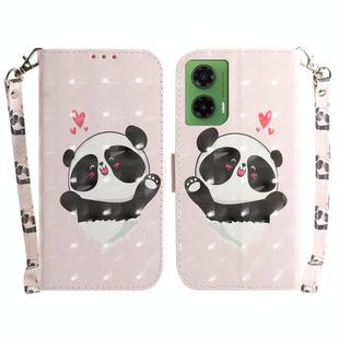 For Motorola Moto G35 3D Colored Flip Leather Phone Case(Heart Panda)