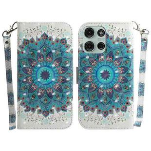 For Motorola Moto G75 5G 3D Colored Flip Leather Phone Case(Peacock Wreath)