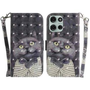 For Motorola Moto G75 5G 3D Colored Flip Leather Phone Case(Hug Cat)