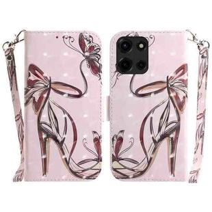 For Motorola Moto G 5G 2025 3D Colored Flip Leather Phone Case(Butterfly High-heeled)