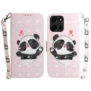 For Motorola Moto G 5G 2025 3D Colored Flip Leather Phone Case(Heart Panda)