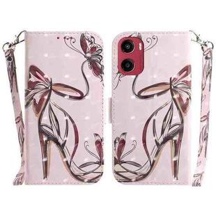 For Motorola Moto G05 / E15 3D Colored Flip Leather Phone Case(Butterfly High-heeled)