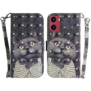 For Motorola Moto G05 / E15 3D Colored Flip Leather Phone Case(Hug Cat)