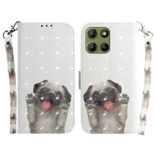 For Motorola Moto G15 3D Colored Flip Leather Phone Case(Pug)