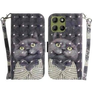 For Motorola Moto G15 3D Colored Flip Leather Phone Case(Hug Cat)