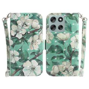 For Motorola Moto G56 5G / G66j 5G / G66y 5G 3D Colored Flip Leather Phone Case(Watercolor Flower)