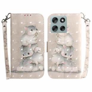 For Motorola Moto G56 5G / G66j 5G / G66y 5G 3D Colored Flip Leather Phone Case(Squirrels)