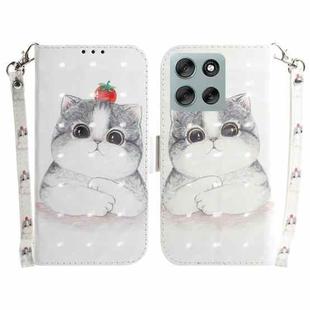 For Motorola Moto G56 5G / G66j 5G / G66y 5G 3D Colored Flip Leather Phone Case(Cute Cat)