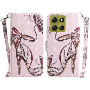 For Motorola Moto G86 5G 3D Colored Flip Leather Phone Case(Butterfly High-heeled)