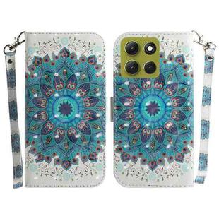 For Motorola Moto G86 5G 3D Colored Flip Leather Phone Case(Peacock Wreath)