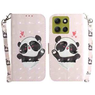 For Motorola Moto G86 5G 3D Colored Flip Leather Phone Case(Heart Panda)