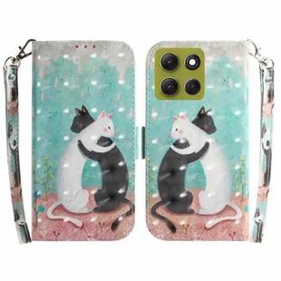 For Motorola Moto G86 5G 3D Colored Flip Leather Phone Case(Black White Cat)