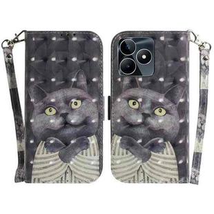 For Realme C53 / Narzo N53 3D Colored Horizontal Flip Leather Phone Case(Hug Cat)