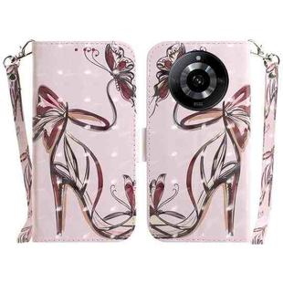 For Realme 11 5G/Narzo 60 India Version 3D Colored Horizontal Flip Leather Phone Case(Butterfly High-heeled)