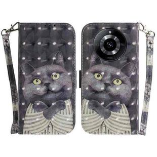 For Realme 11 5G/Narzo 60 India Version 3D Colored Horizontal Flip Leather Phone Case(Hug Cat)