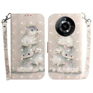 For Realme 11 5G/Narzo 60 India Version 3D Colored Horizontal Flip Leather Phone Case(Squirrels)